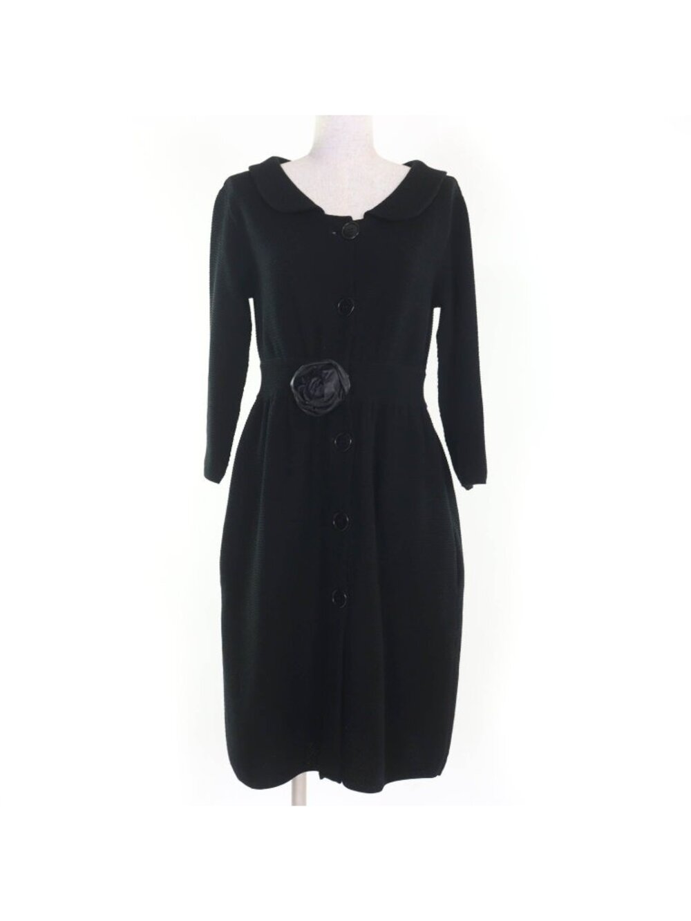 Dior Cotton 100% Leather Knit Coat Black 40
